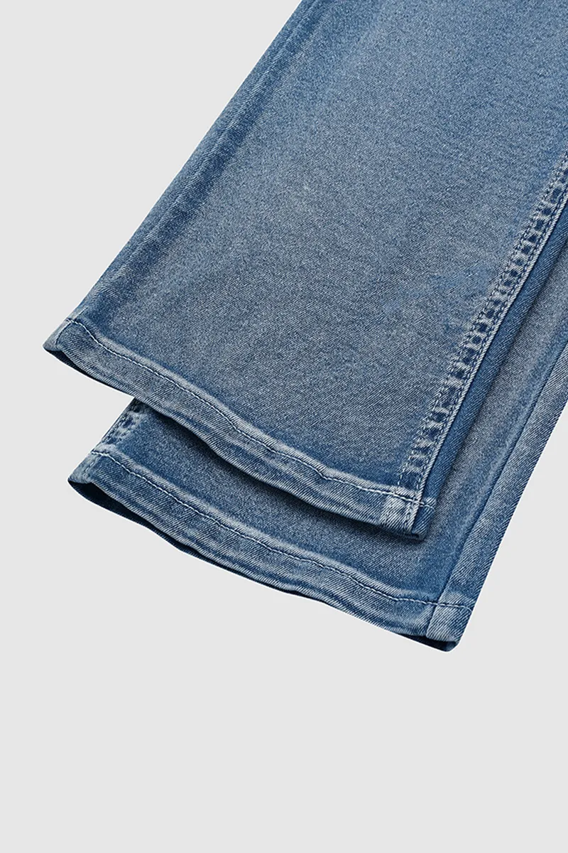 Double Button Flap Pocket Bootcut Jeans