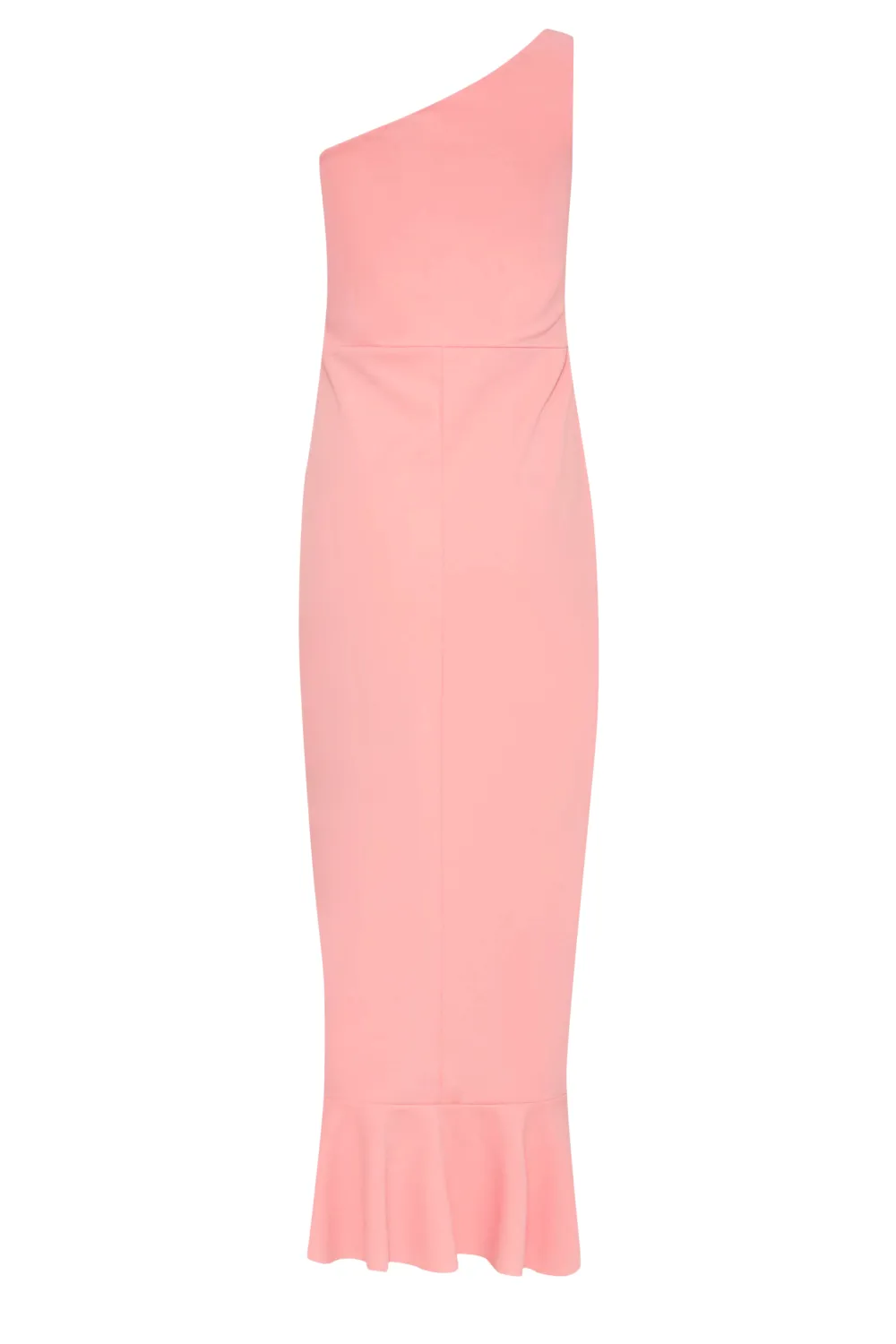 LTS Tall Coral Pink One Shoulder Frill Dress