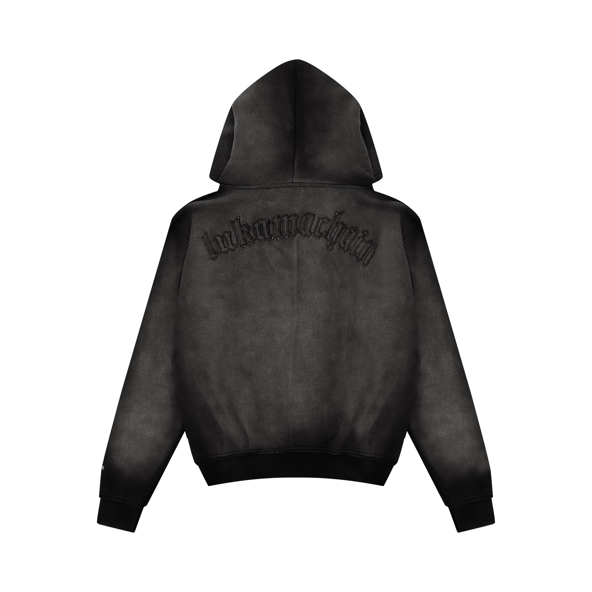 Distressed Zip Hoodie Dark Grey (Male version)