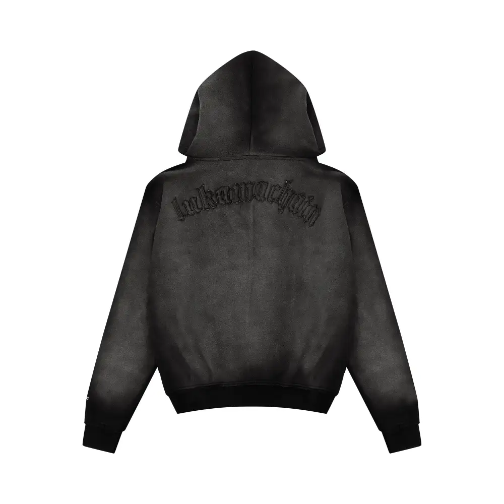 Distressed Zip Hoodie Dark Grey (Male version)