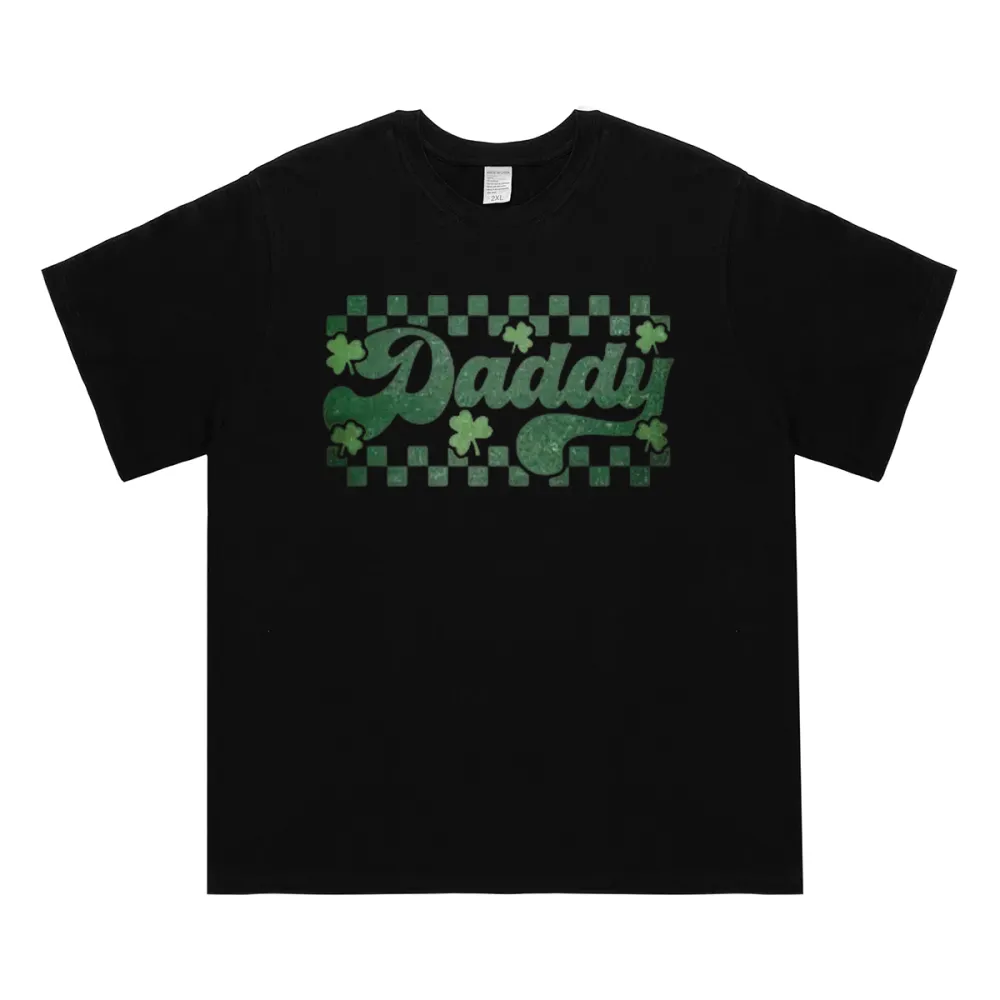 Retro Checkered St Patrick's Day Mama Daddy T-Shirt