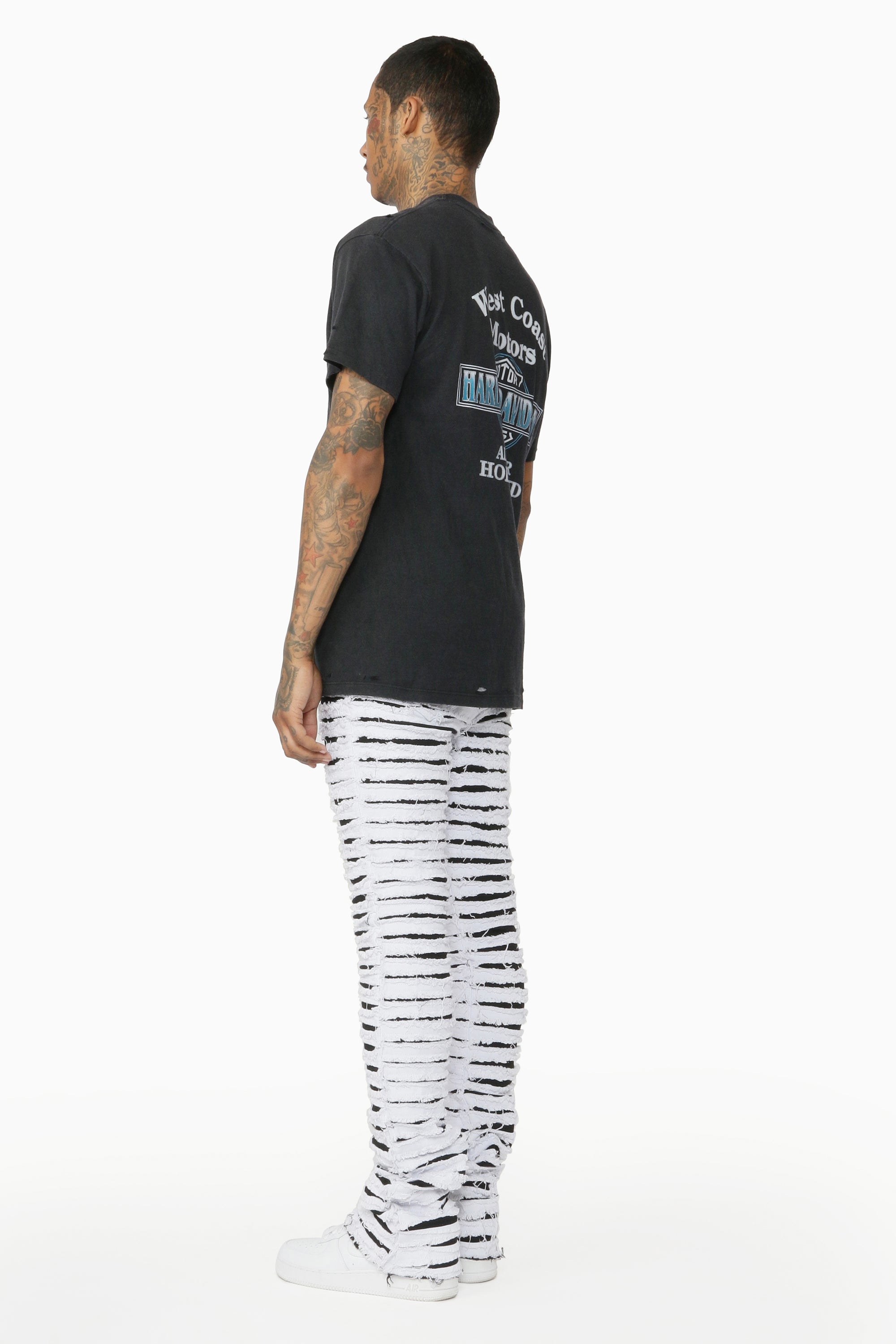Kunno White Stacked Flare Jean