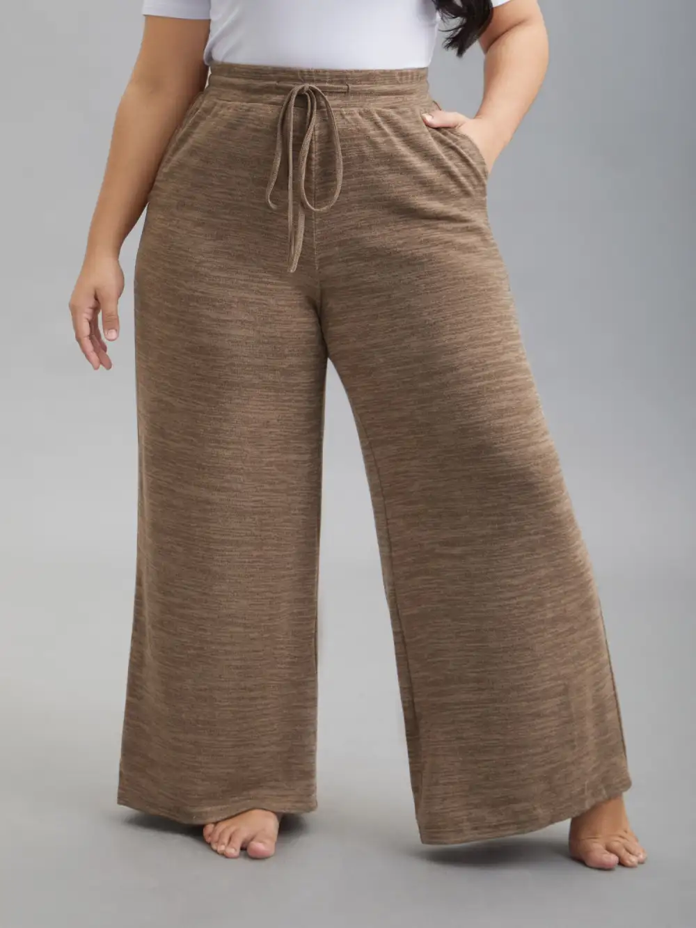 Heather Drawstring Loose Lounge Bottoms