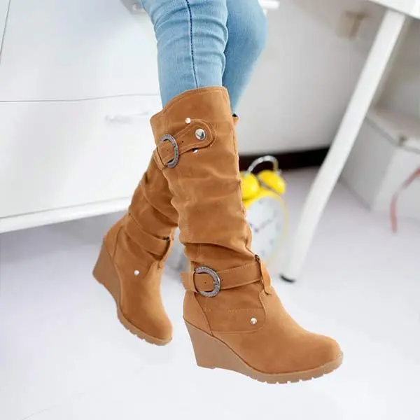 Women'S Round Toe Wedge Snow Boots 88992763C