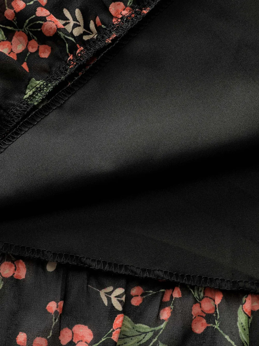 Chiffon Floral Ruffled Trim Pockets Midi Dress