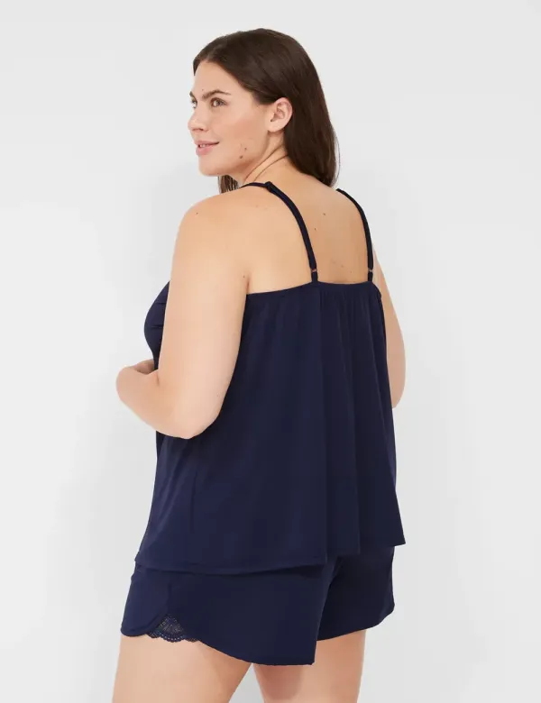 DreamyCool Lace-Trim Cami & Short PJ Set
