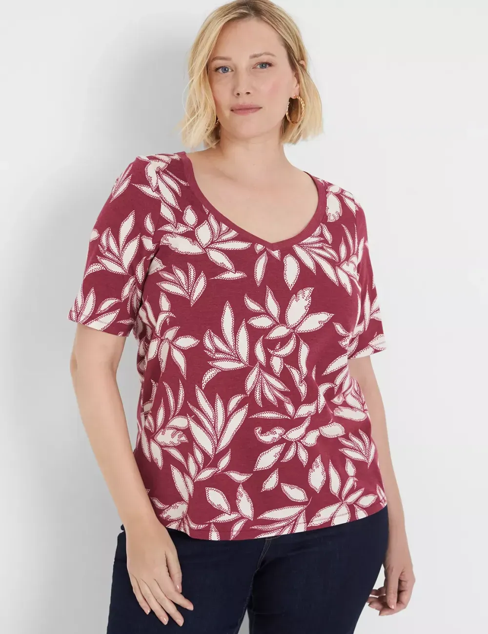 Modern Perfect Sleeve V-Neck Tee