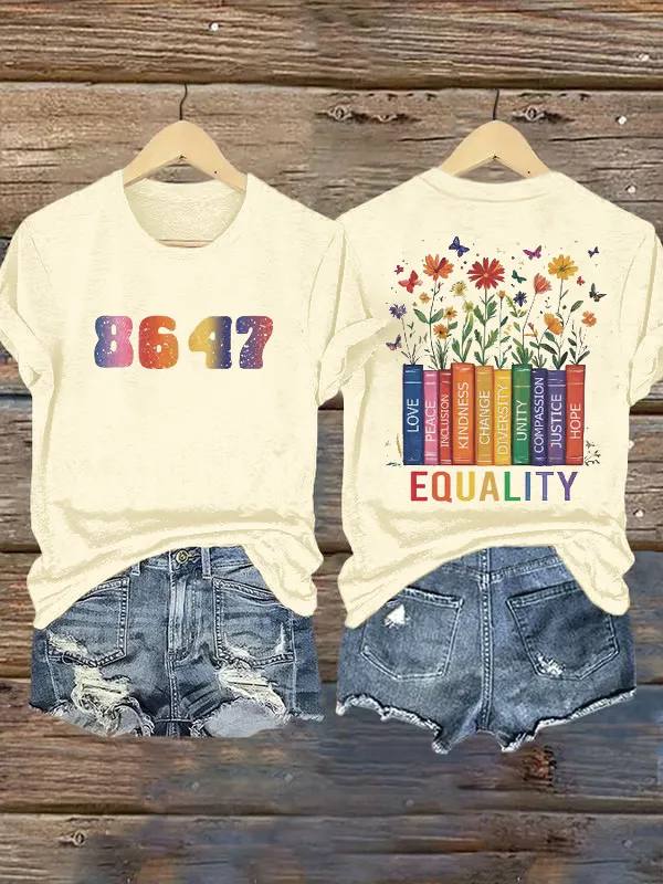Women'S T-Shirt Retro Flowers 86 47 Equality Matters Equality Never Hurt Anybody Diversity