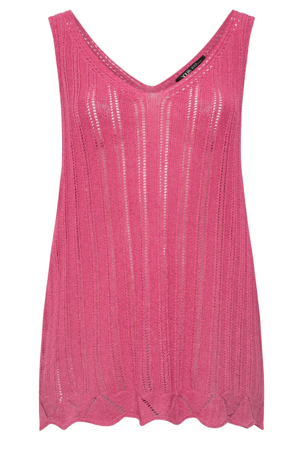 YOURS Curve Green Crochet Knitted Vest Top
