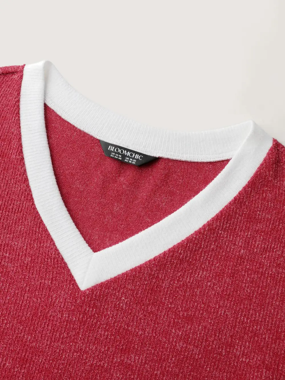 Faux-Wool Color Contrast Sweatshirt