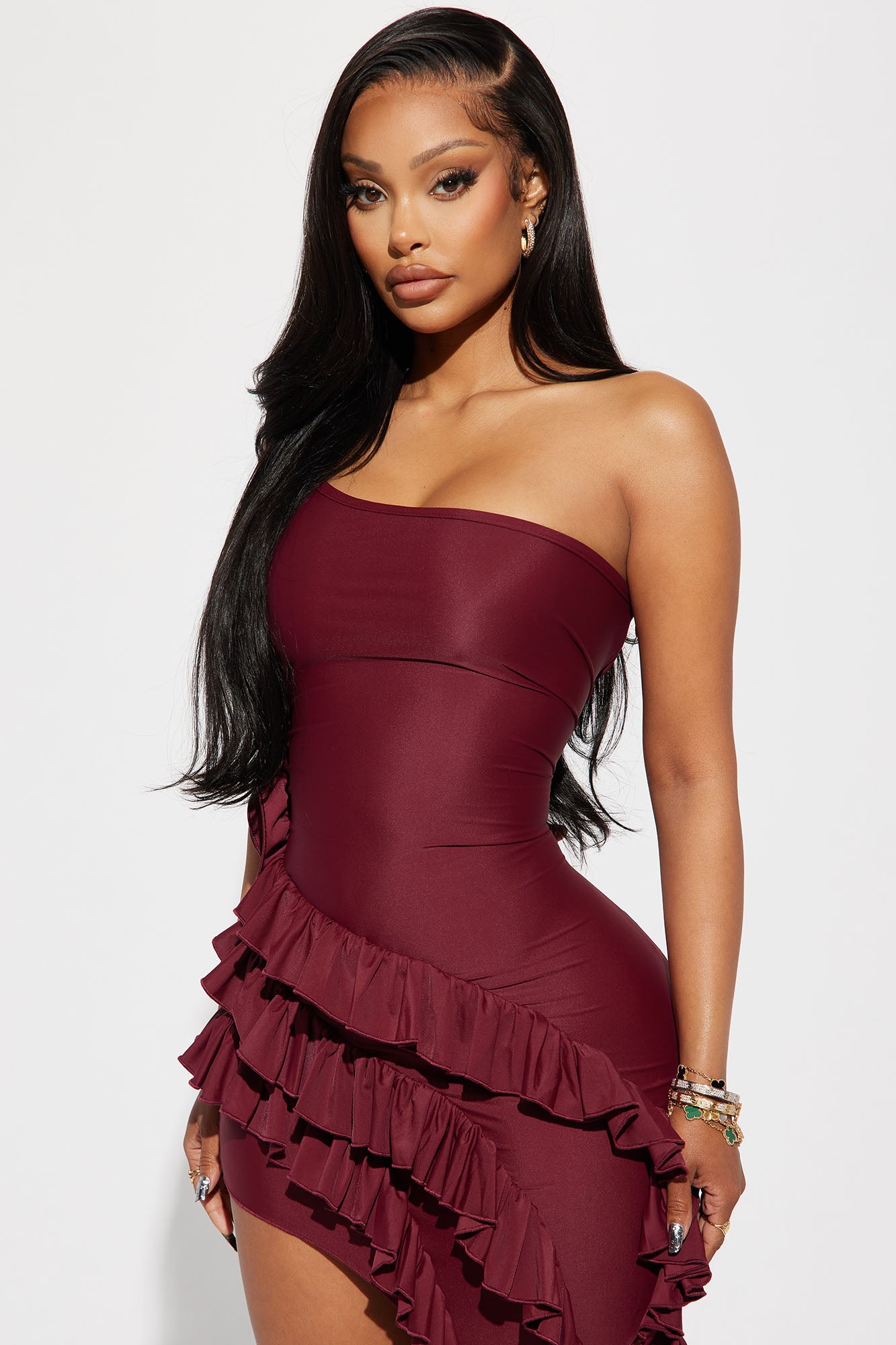 Charlette Rose Mini Dress - Burgundy