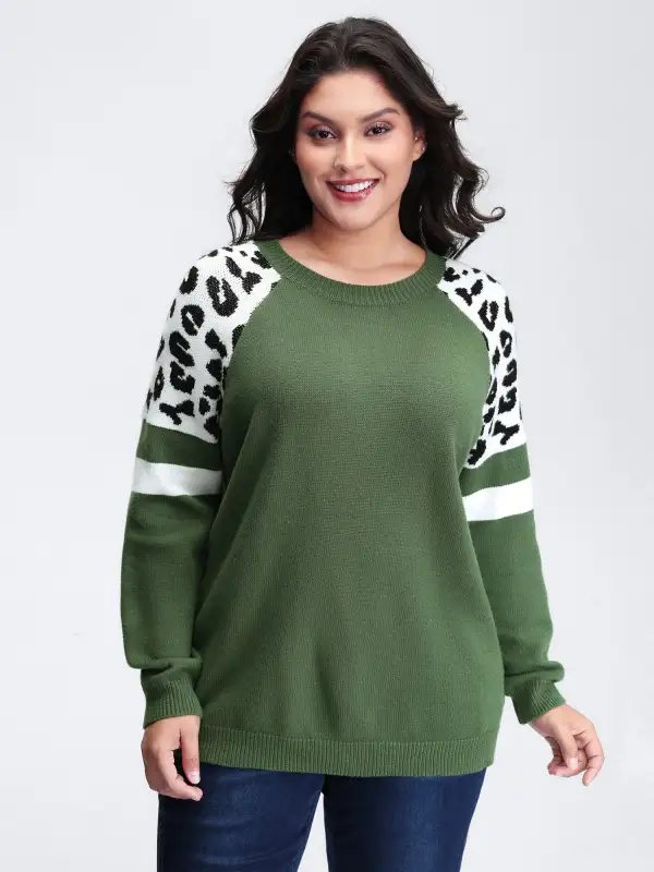 Supersoft Leopard Print Raglan Sleeve Pullover