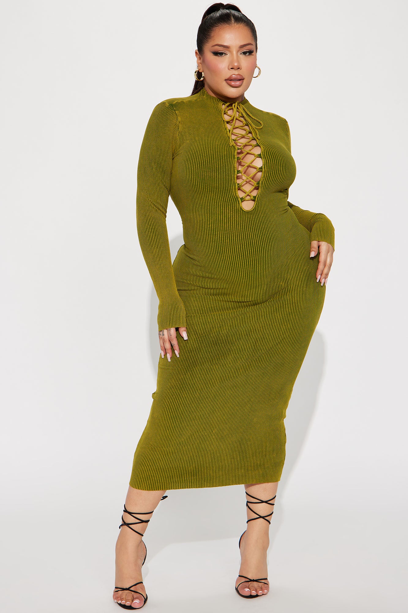 Keep Talkin Midi Dress - Lime