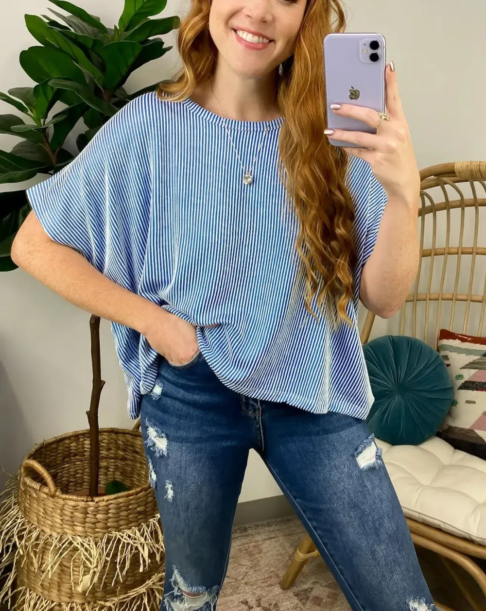 Hot Sale Two Tone Rib Knit Oversized Top