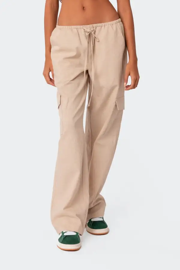 Lyric Linen Look Cargo Pants