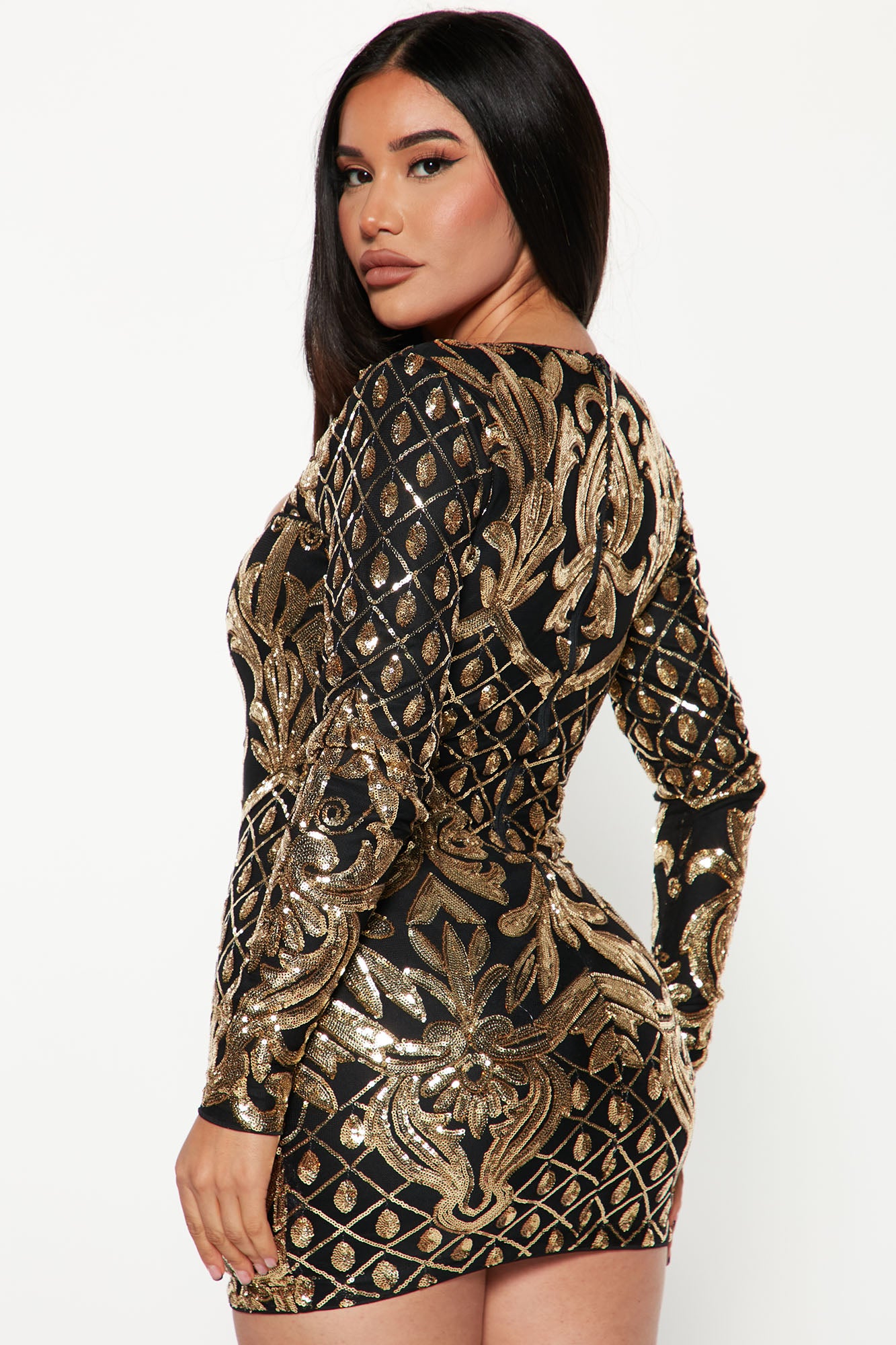 Time Of My Life Sequin Mini Dress - Black/Gold