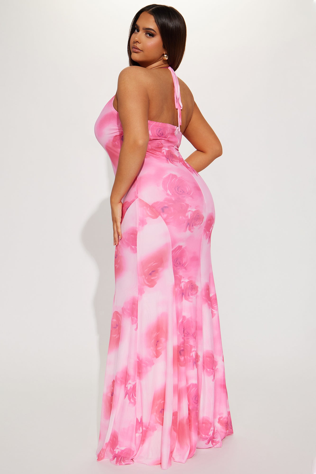 Darsi Mesh Maxi Dress - Pink/combo