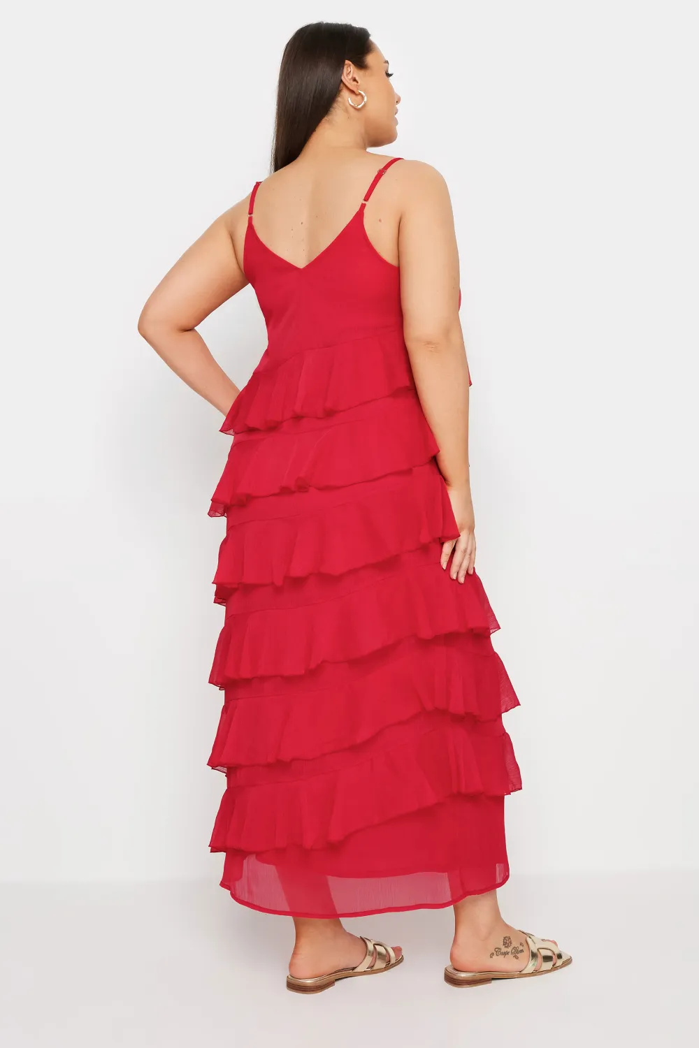 LIMITED COLLECTION Curve Black Frill Maxi Dress