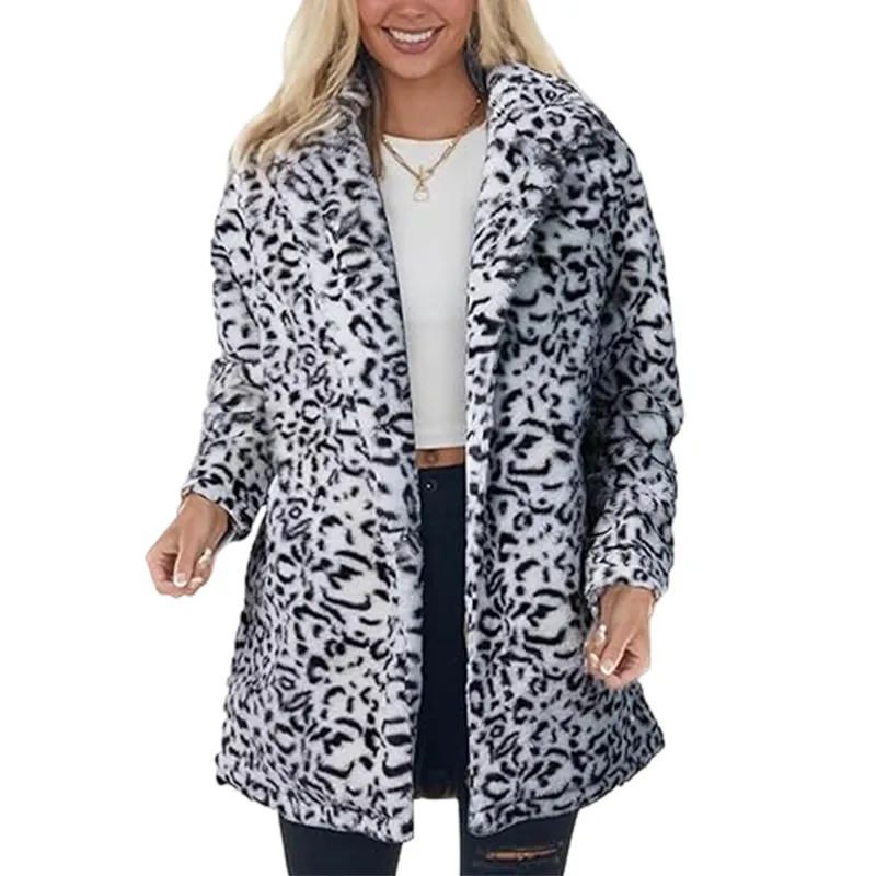 Women's Leopard Faux Fur Coat