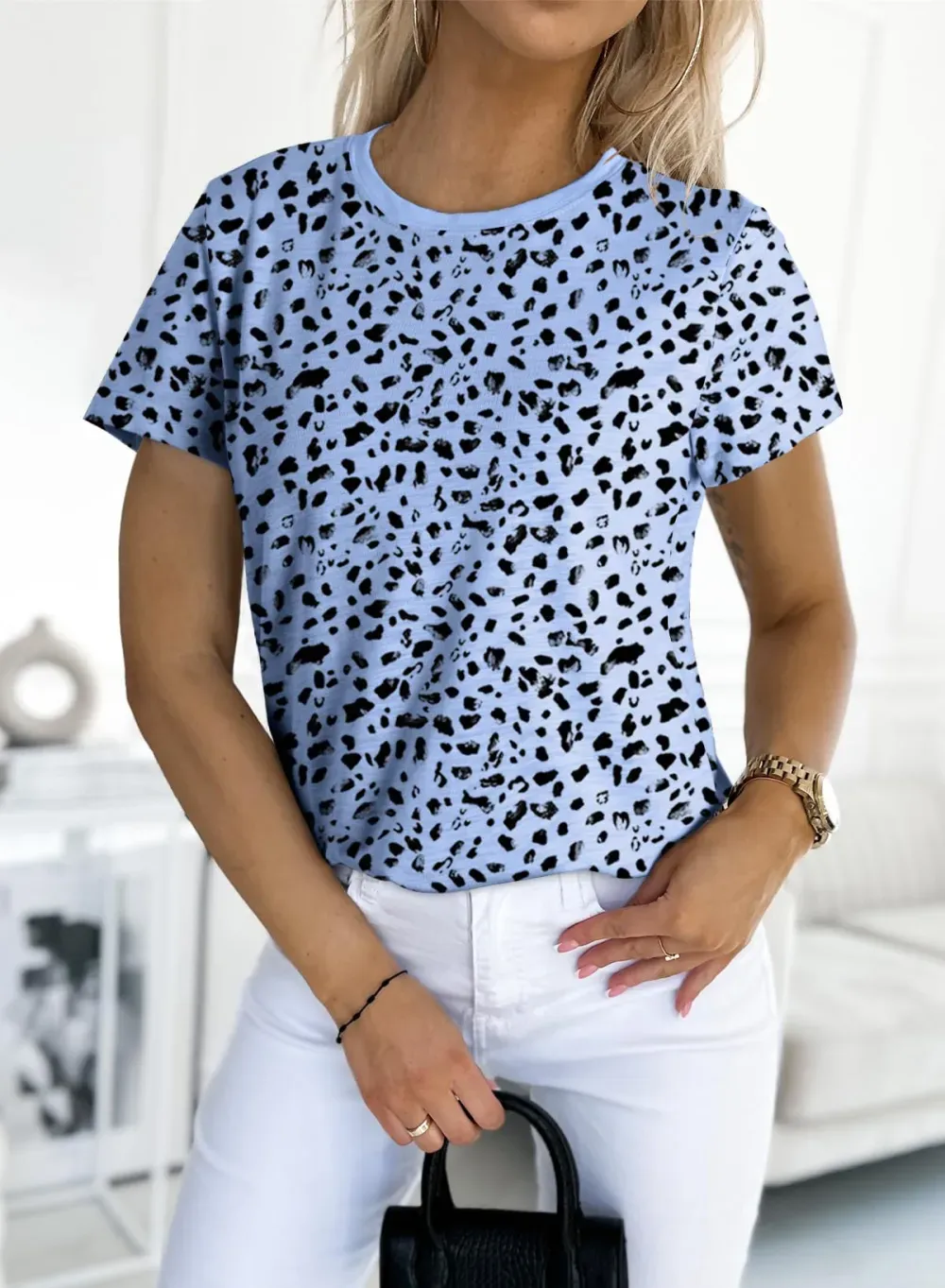 ✨Women's Polka Dot Print Short Sleeve T-Shirt