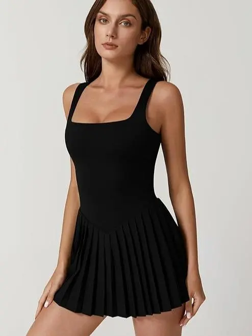 Women's Tennis Dress with Shorts & Pockets