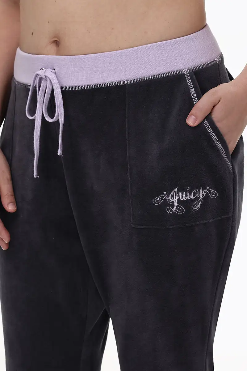 Plus-Size Sweetheart Cotton Velour Track Pants