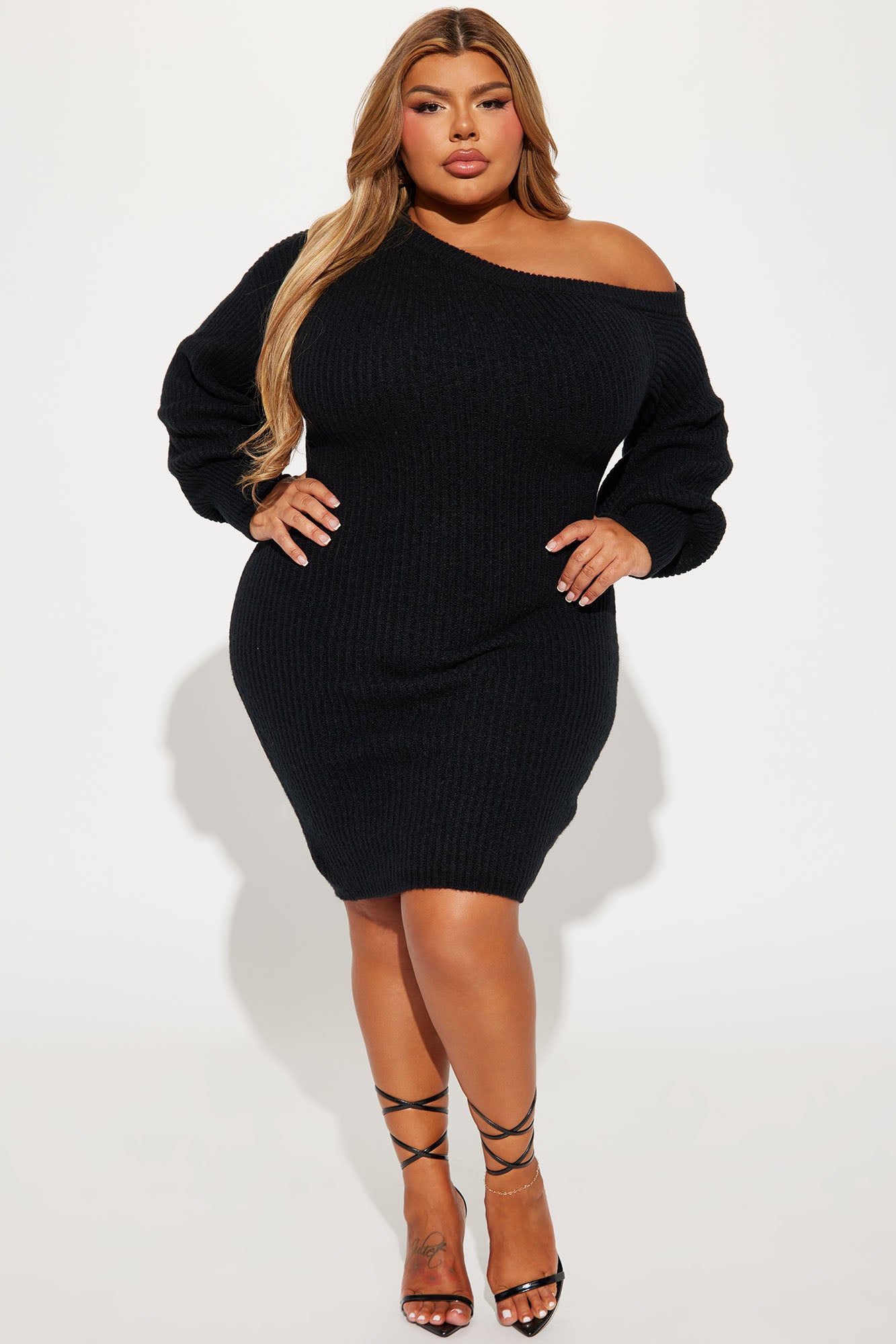 Sophie Sweater Mini Dress - Black