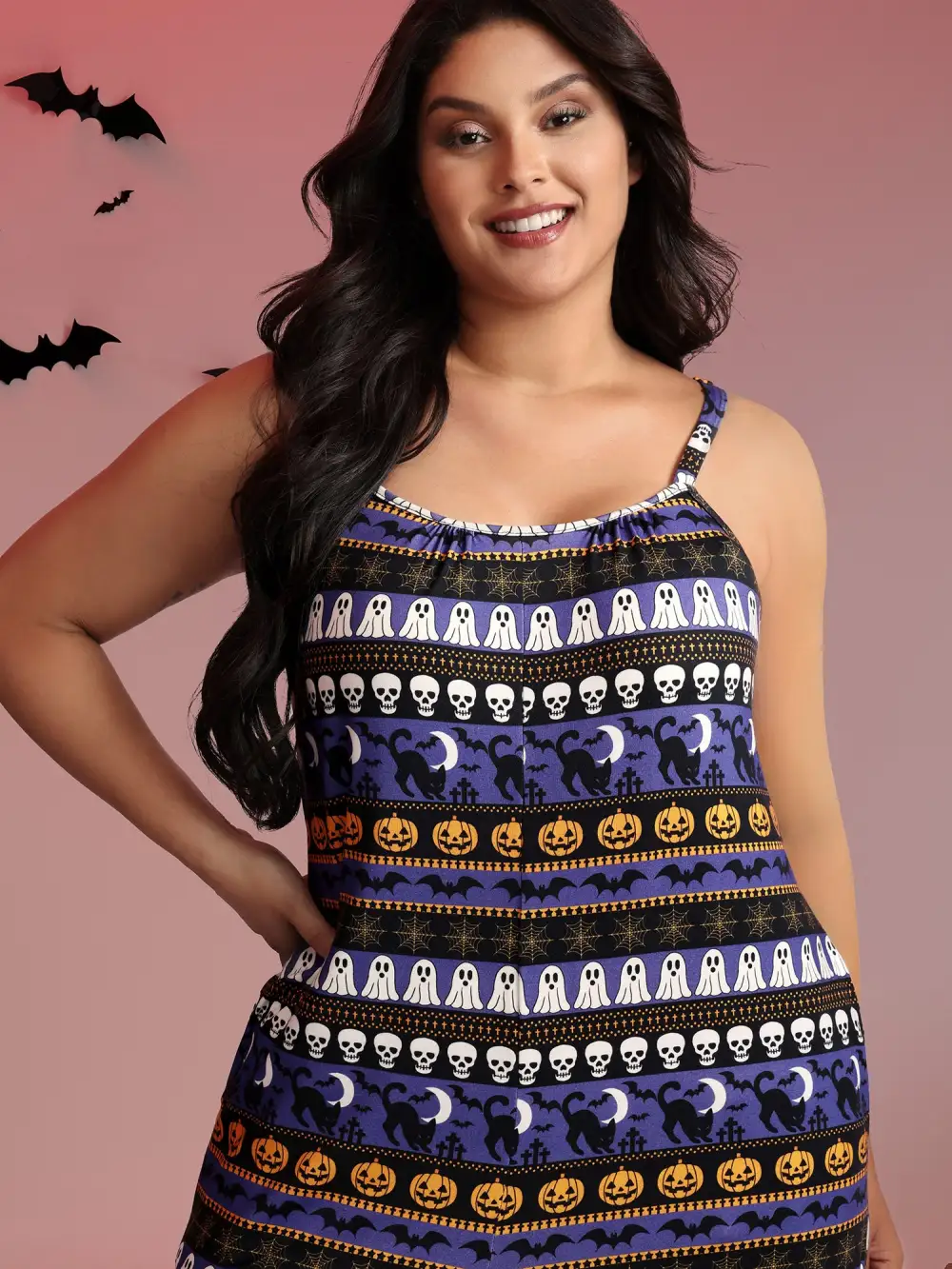 Supersoft Halloween Print Pockets Sleep Jumpsuit