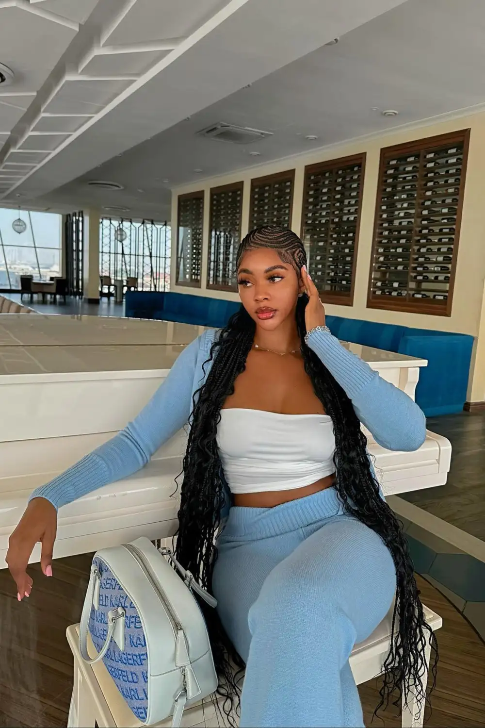 Lana Sweater Pant Set - Light Blue