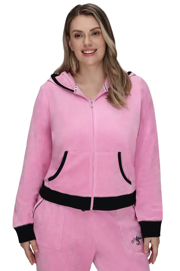 Plus-Size Sweetheart Cotton Velour Hoodie