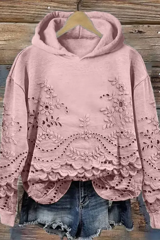Lace Hoodie Sweatshirt