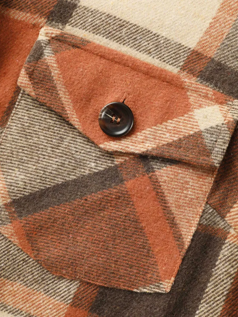 Halloween Plaid Chest Pockets Long Jacket