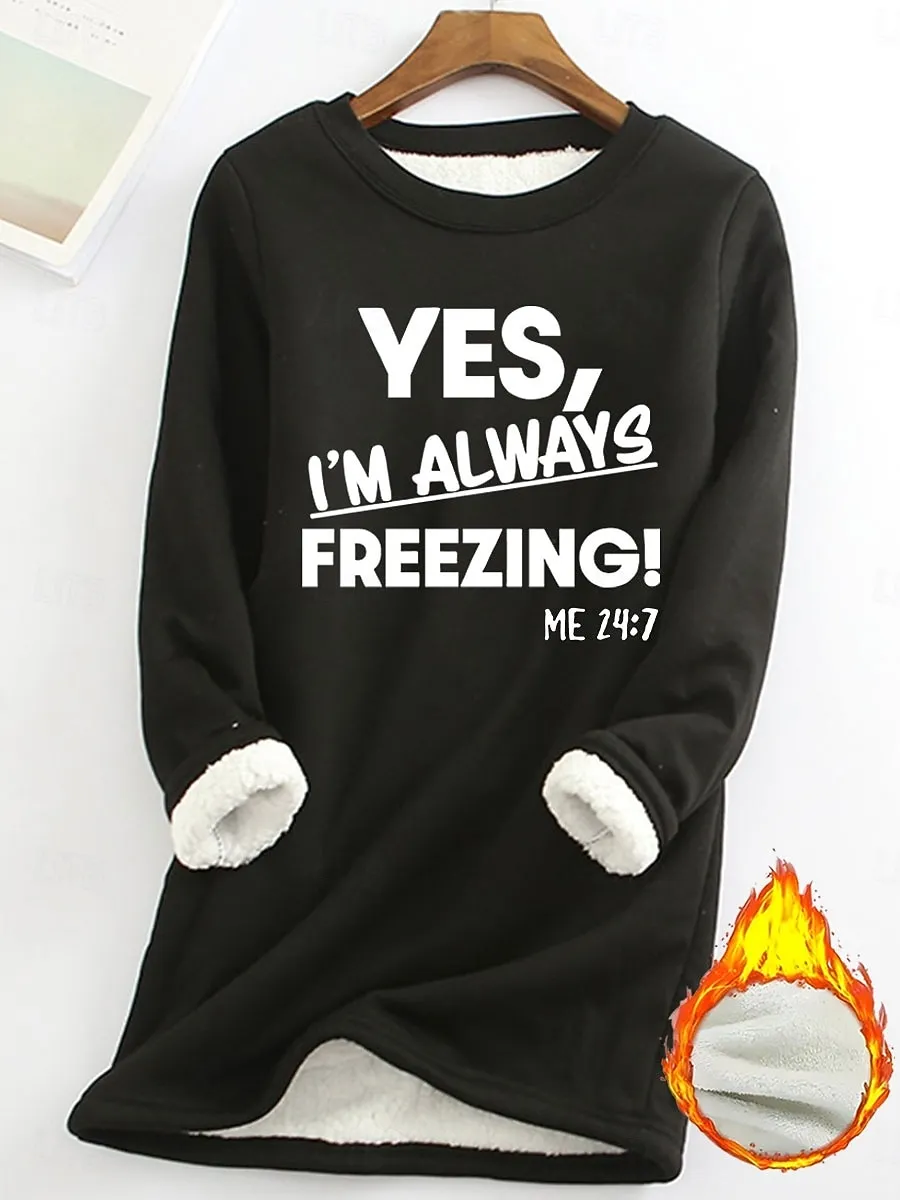 Women's Pullover Sweatshirt Graphic Letter Warm Casual Fuzzy Long Sleeve Crew Neck Round Neck Regular Tops Street Casual Black Yellow Pink Dark Pink Red Spring Fall Winter