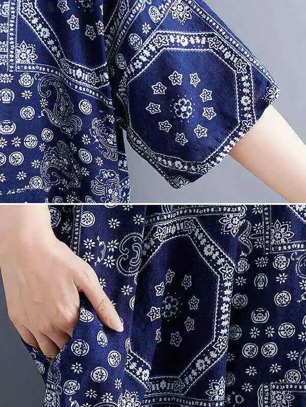 Vintage Floral Batwing Sleeve Dress