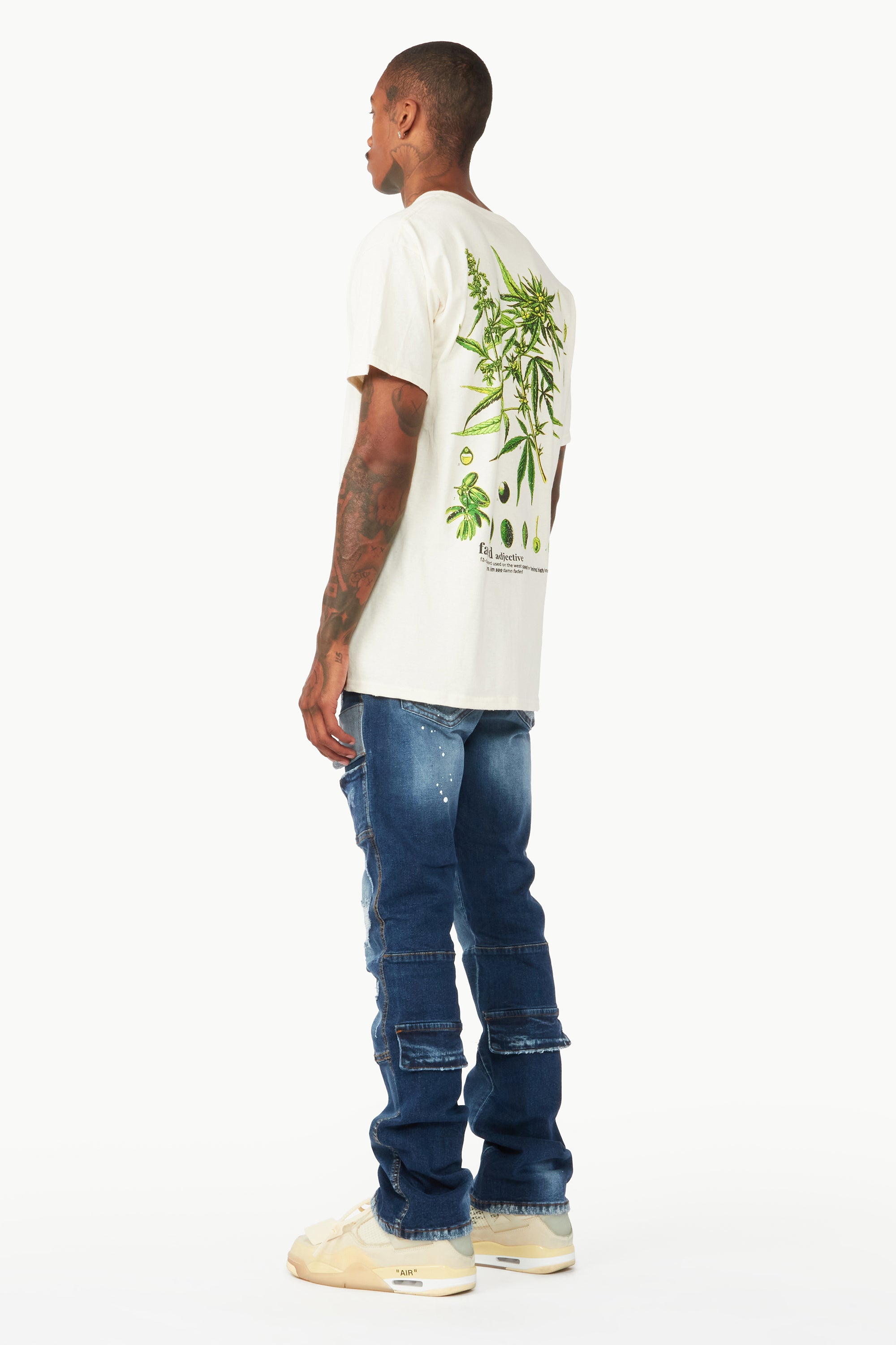 Gannon Dark Blue Stacked Flare Jean