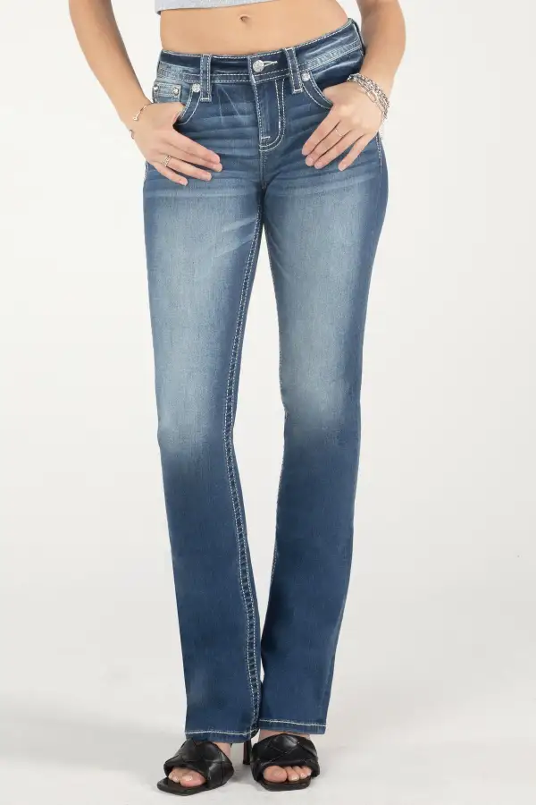 Barely There Fleur De Lis Bootcut Jeans