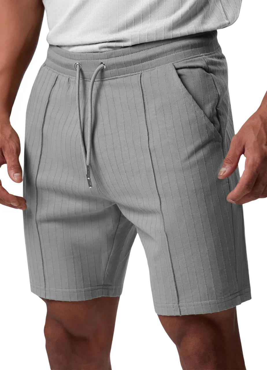 Men's Pleated Stretch Casual Shorts with Side Pockets