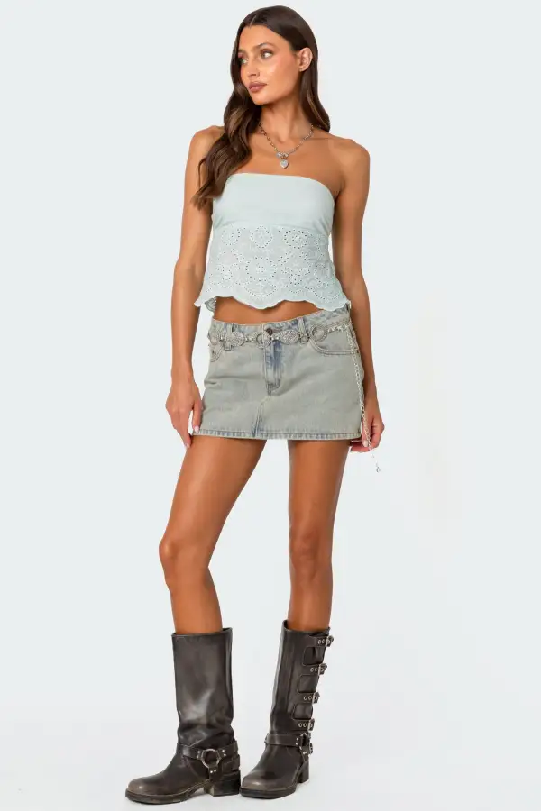 Scalloped Eyelet Tube Top33