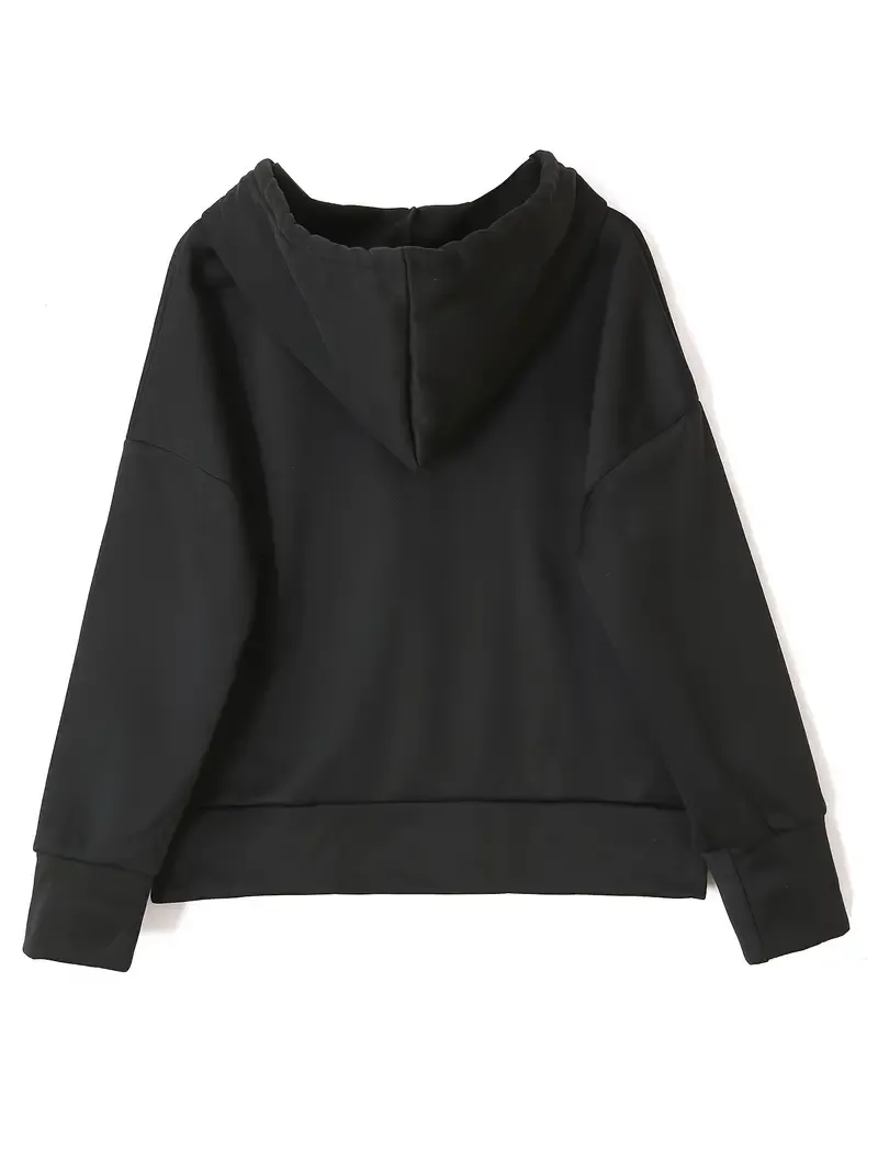 2PCS Oversized Athleisure Set: Solid Hooded Pocket Drawstring Sweatshirts & Sweatpants Sets for Women, Plus Size Comfortable Clothing