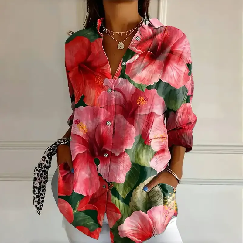 ChemisierTM Vintage Floral Blouse