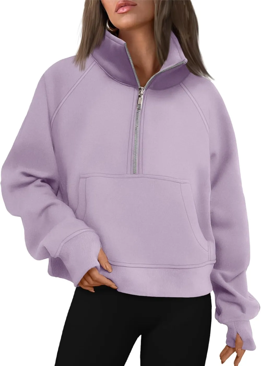 AUTOMET Womens Sweatshirts Half Zip Cropped Pullover Fleece Quarter Zipper Hoodies 2025 Fall Fashion Outfits Clothes