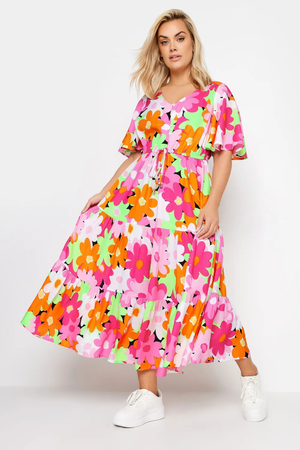 YOURS Curve Purple Floral Print Maxi Dress