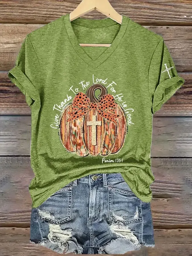 Women's Fall For Jesus He Never Leaves  Print T-Shirt