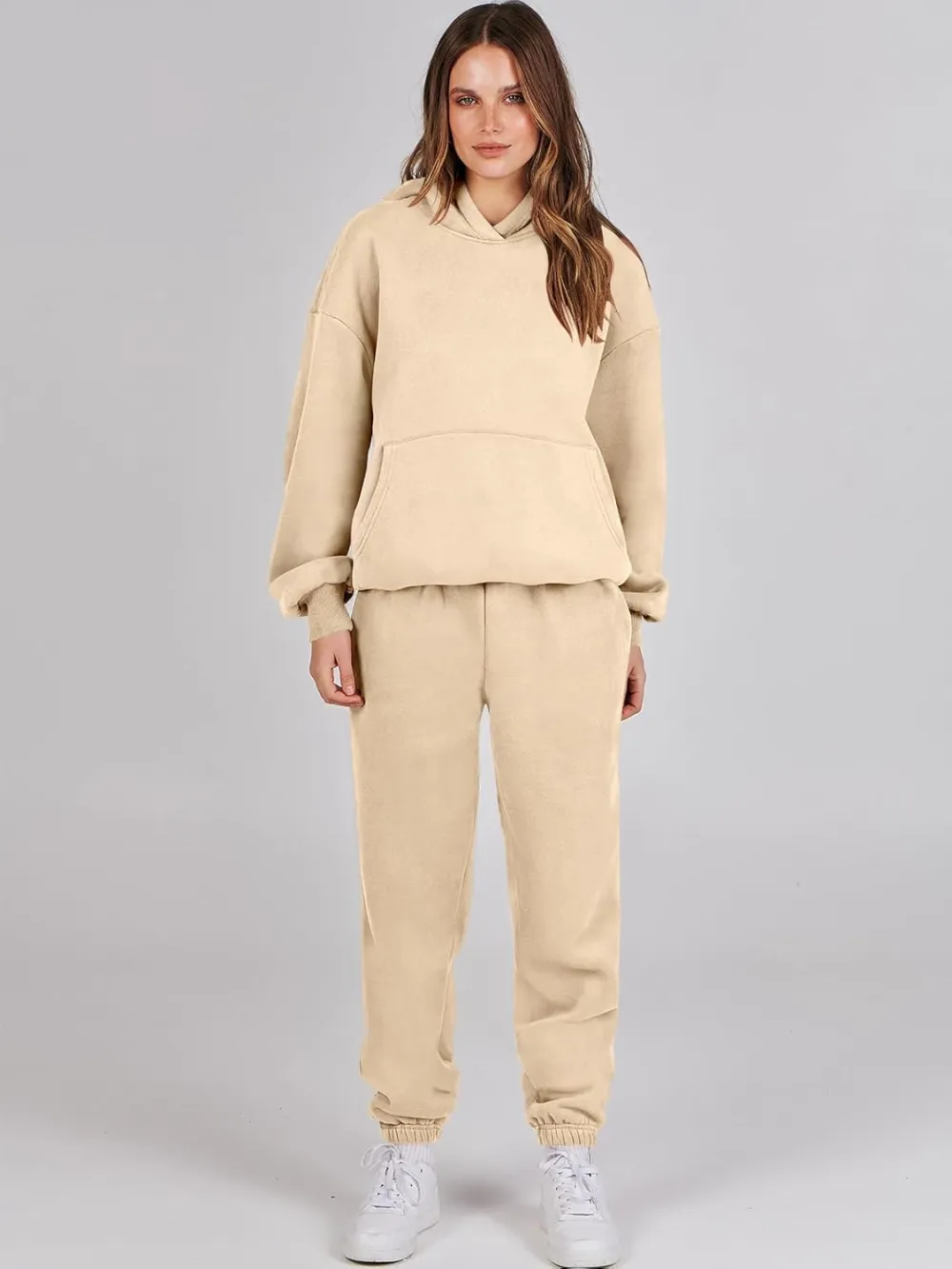 (Clearance Sale $1.99⚡) 2024 Women's Fall Oversized Casual Hoodie Two Piece Sweatshirt Jogging Pants Sweatshirt Set