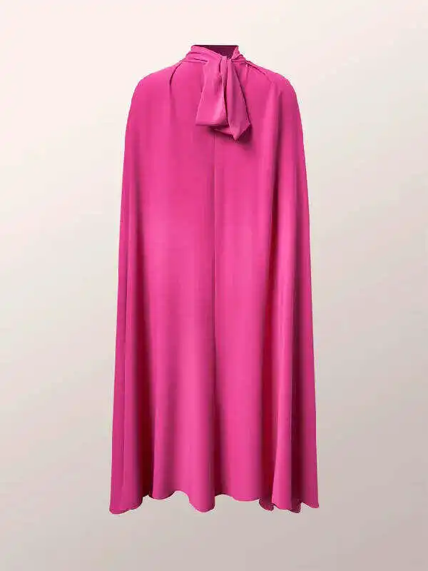 Simple Batwing Sleeves Lace-Up Solid Color High-Neck Midi Dresses