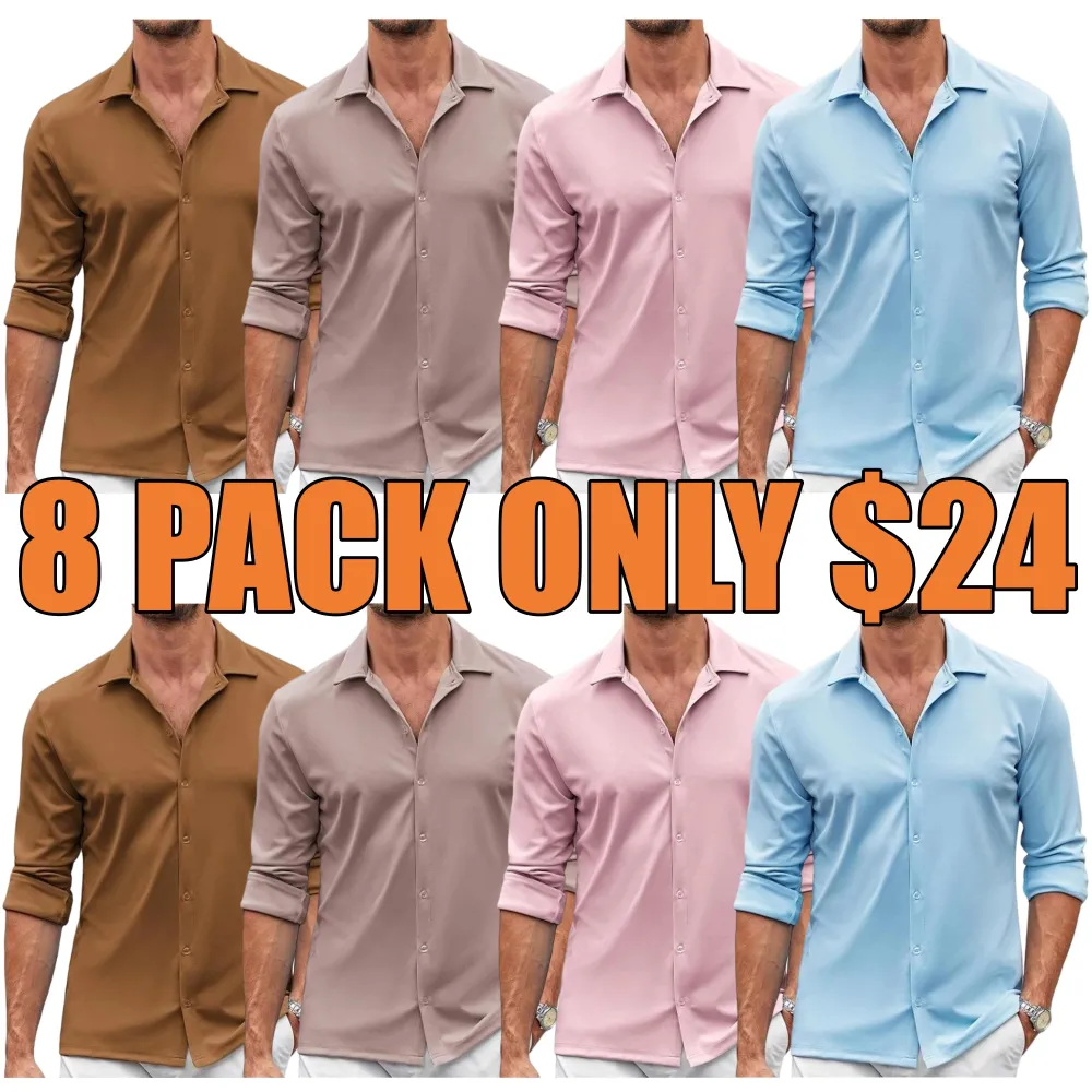 Fall Outfits Men's Shirt Wrinkle Free Dress Shirt