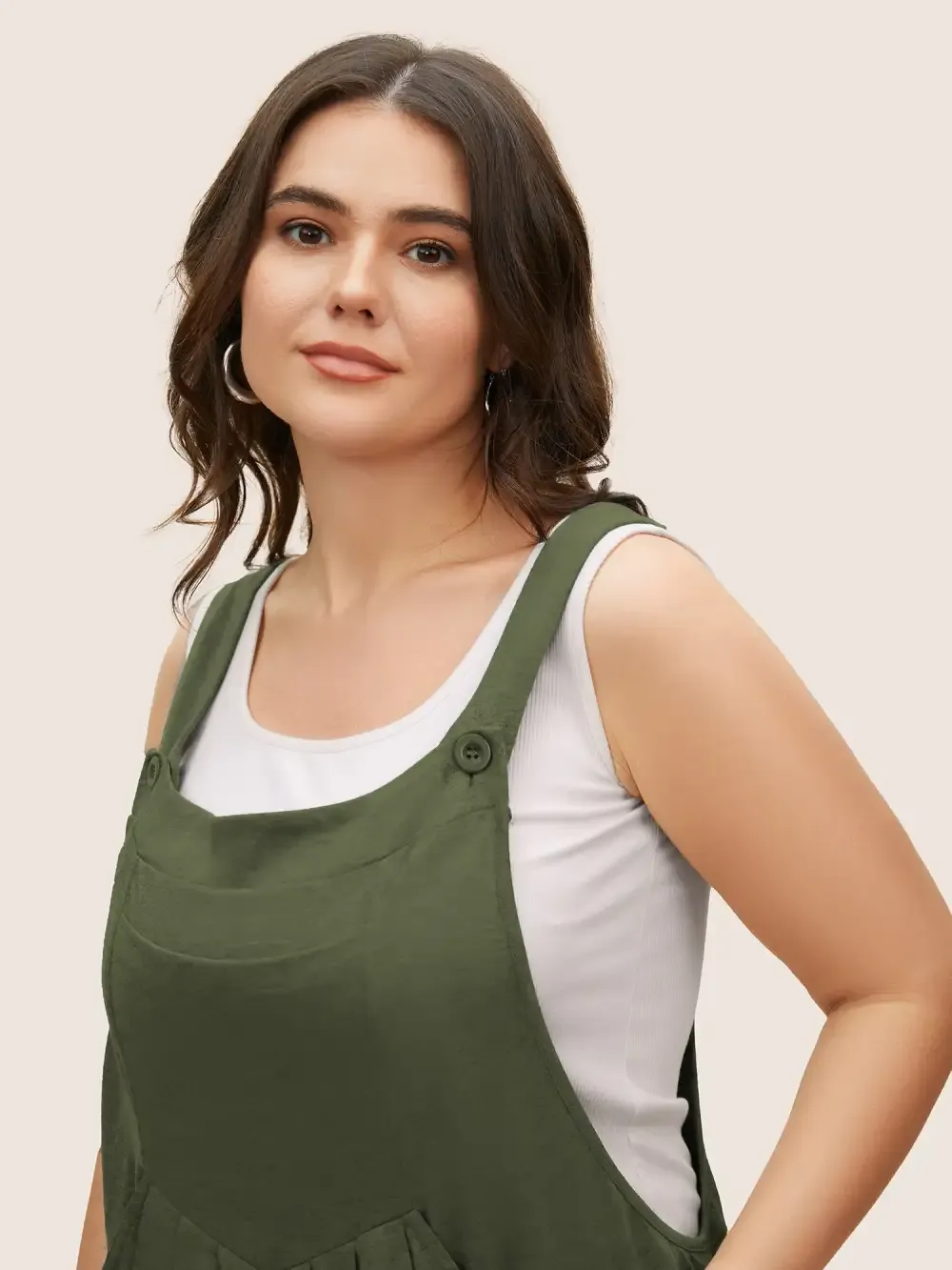 Supersoft Essentials Solid Pleated Pocket Jumpsuit