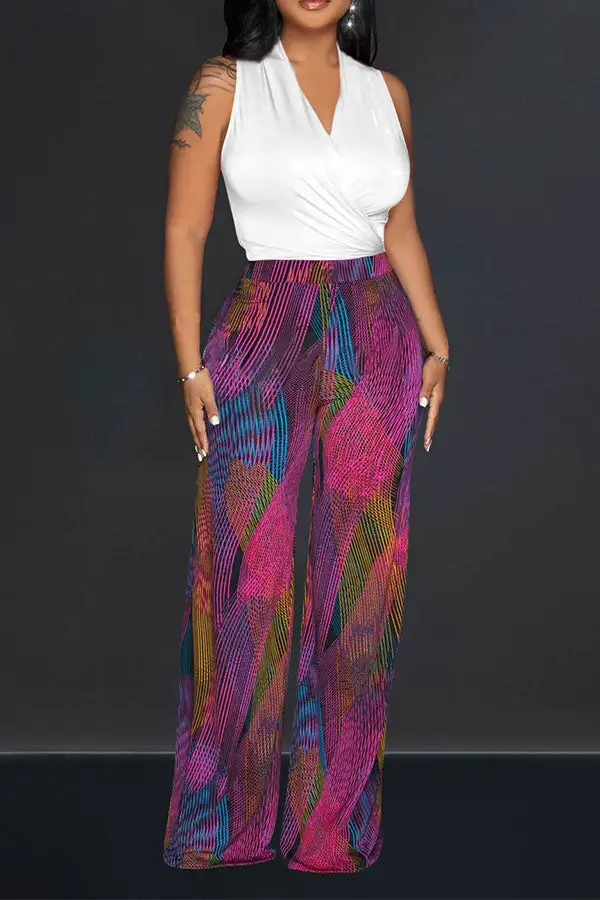 Ripple Print Strappy Pant Set