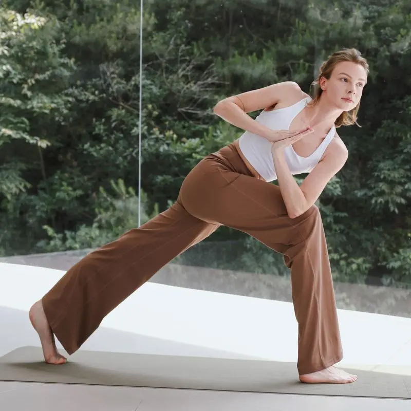 High Waisted Loose Wide Leg Yoga Pants for Women with Pockets Lounge Casual Work Pants