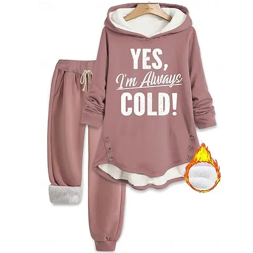 Women's Daily Hoodie Long Sleeve Hooded Graphic Letter Drawstring Print Casual Daily Black Pink Blue Fall Loose Fit